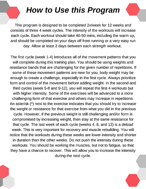 12 week Runner's and Endurance Athletes Strength & Conditioning Adjunct Program - Image 2